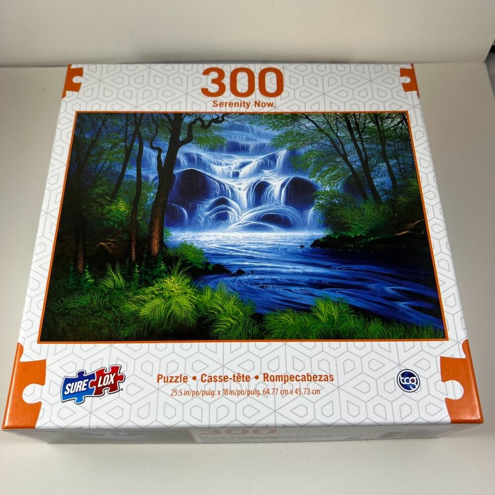 Sure-Lox Serenity Now 300 Piece Jigsaw Puzzle Waterfall Scene